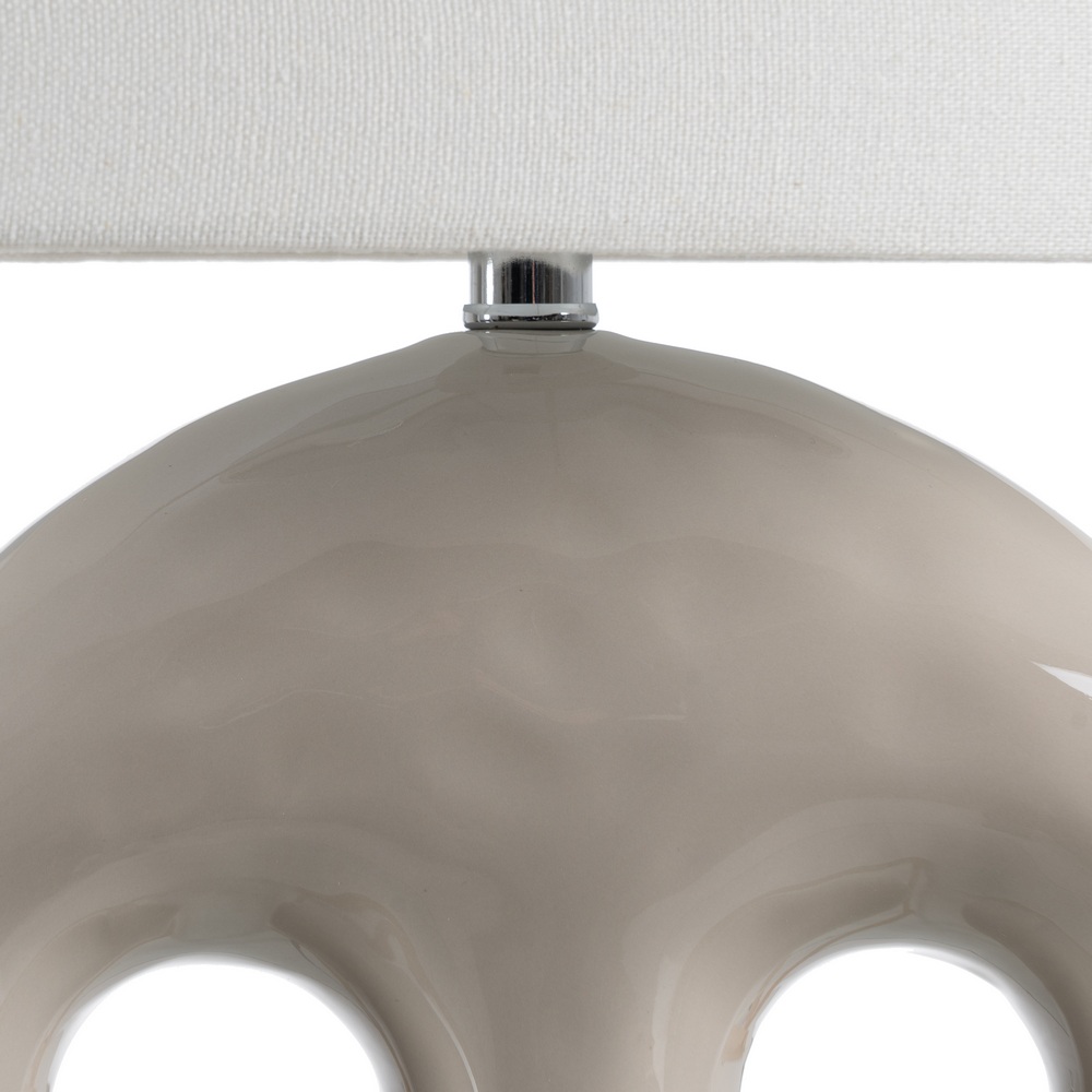 LÁMPARA MESA BEIGE CERÁMICA ILUMINACIÓN 35 X 20 X 45 CM - Imagen 4