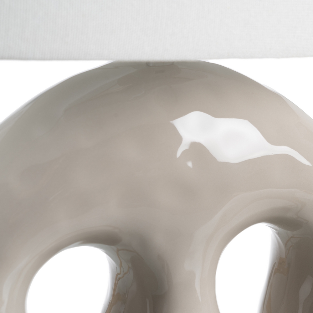 LÁMPARA MESA BEIGE CERÁMICA ILUMINACIÓN 35 X 20 X 45 CM - Imagen 5