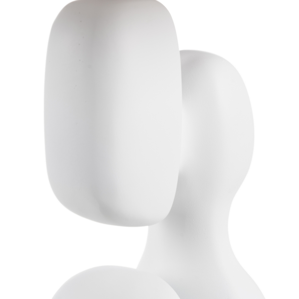 LÁMPARA MESA BLANCO RESINA ILUMINACIÓN 32 X 32 X 53 CM - Imagen 5