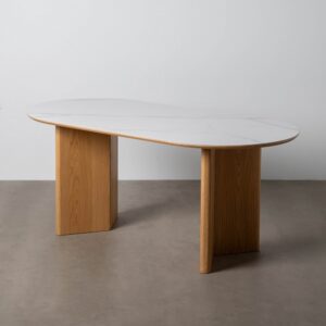 MESA COMEDOR BLANCO-NATURAL DM-CERÁMICA 180 X 90 X 76 CM