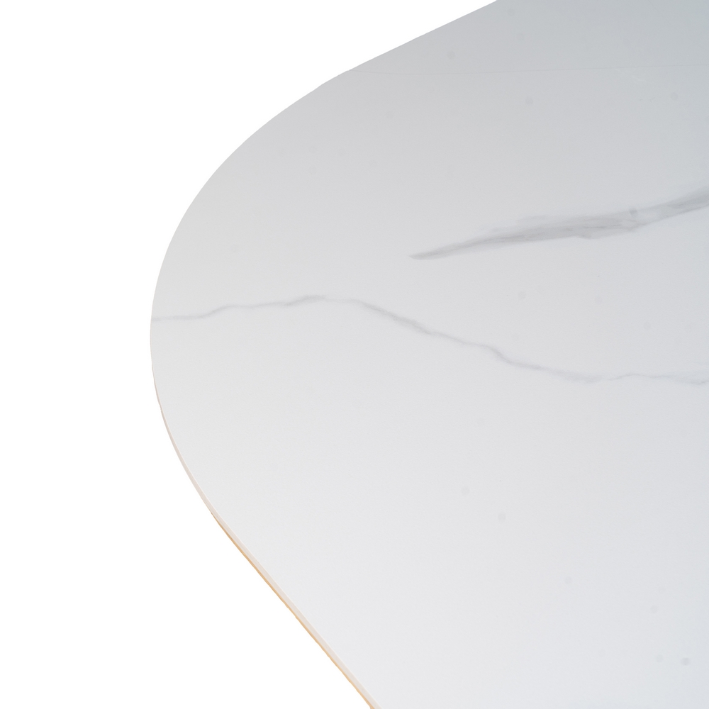 MESA COMEDOR BLANCO-NATURAL DM-CERÁMICA 180 X 90 X 75 CM - Imagen 2