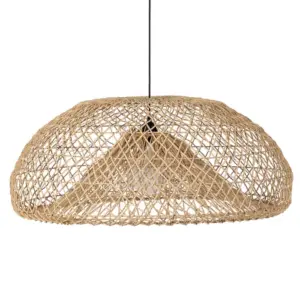 LÁMPARA TECHO NATURAL CUERDA DE PAPEL 81 X 81 X 32 CM