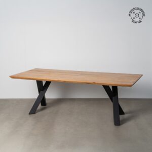 MESA COMEDOR NATURAL MADERA-HIERRO SALÓN 240 X 100 X 76 CM