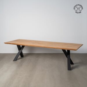 MESA COMEDOR NATURAL MADERA-HIERRO SALÓN 300 X 100 X 76 CM
