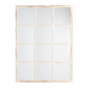 ESPEJO BLANCO ROZADO MADERA DECORACIÓN 90 X 3 X 120 CM