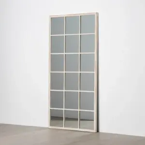 ESPEJO BLANCO ROZADO MADERA DECORACIÓN 90 X 3 X 180 CM