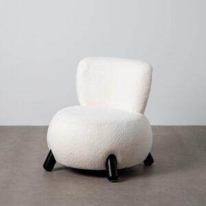 SILLÓN BLANCO-NEGRO TEJIDO-MADERA SALÓN 73 X 75 X 74