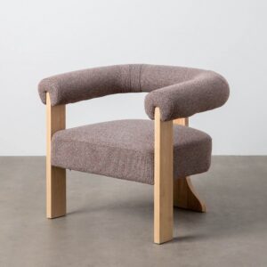 SILLÓN JASPEADO GRIS-ROSA TEJIDO-MADERA 84 X 69 X 72 CM