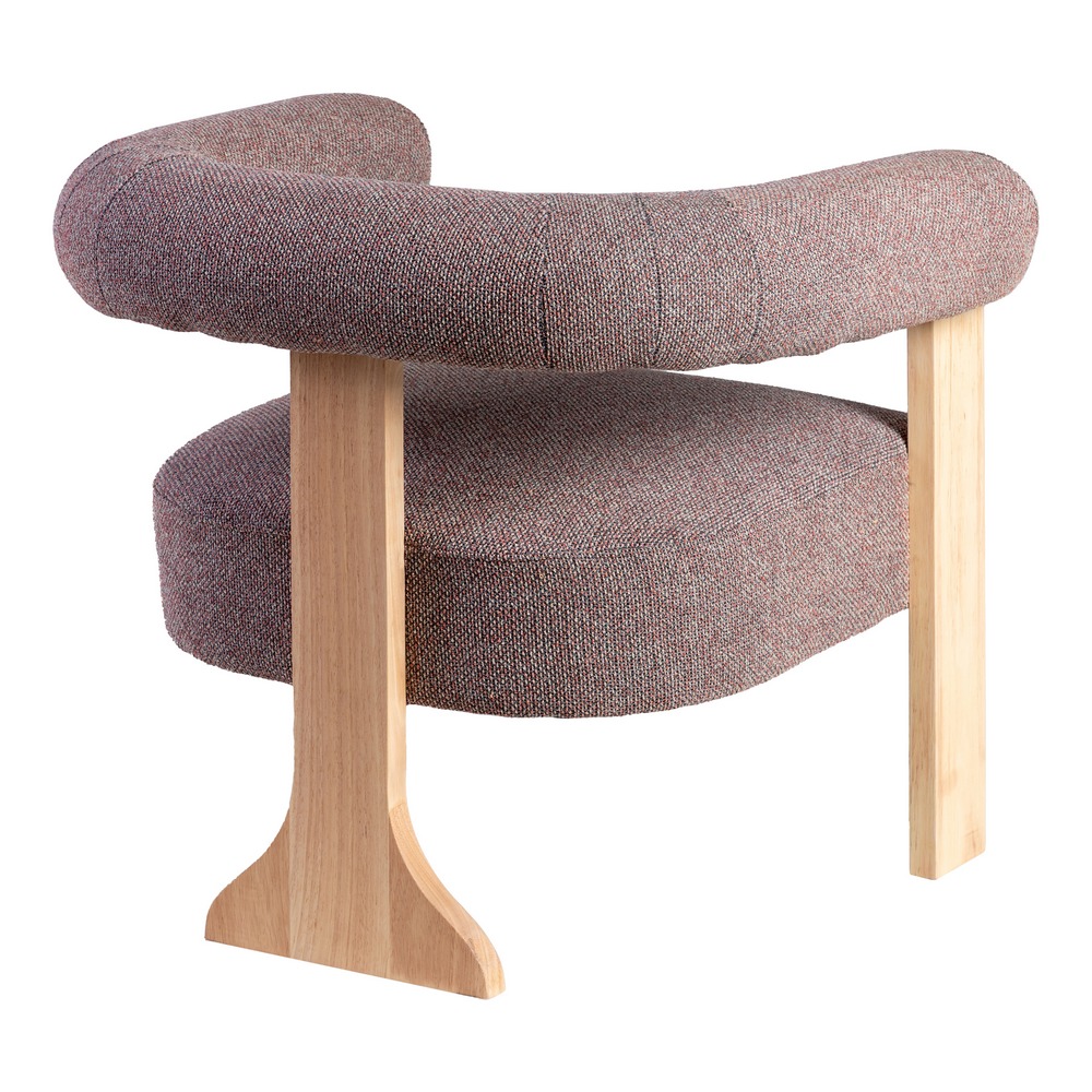 SILLÓN JASPEADO GRIS-ROSA TEJIDO-MADERA 84 X 69 X 72 CM - Imagen 3