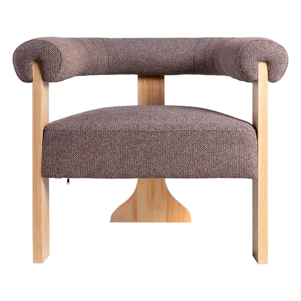 SILLÓN JASPEADO GRIS-ROSA TEJIDO-MADERA 84 X 69 X 72 CM - Imagen 4