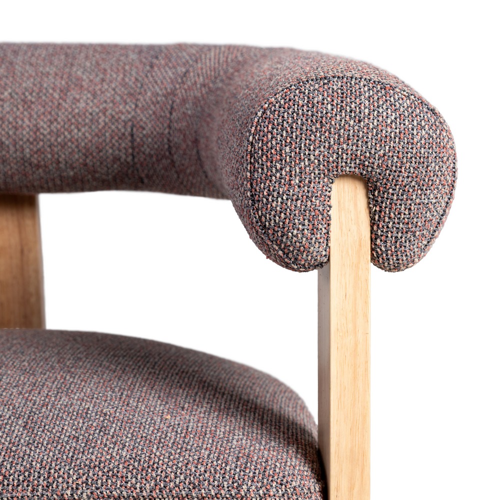 SILLÓN JASPEADO GRIS-ROSA TEJIDO-MADERA 84 X 69 X 72 CM - Imagen 5