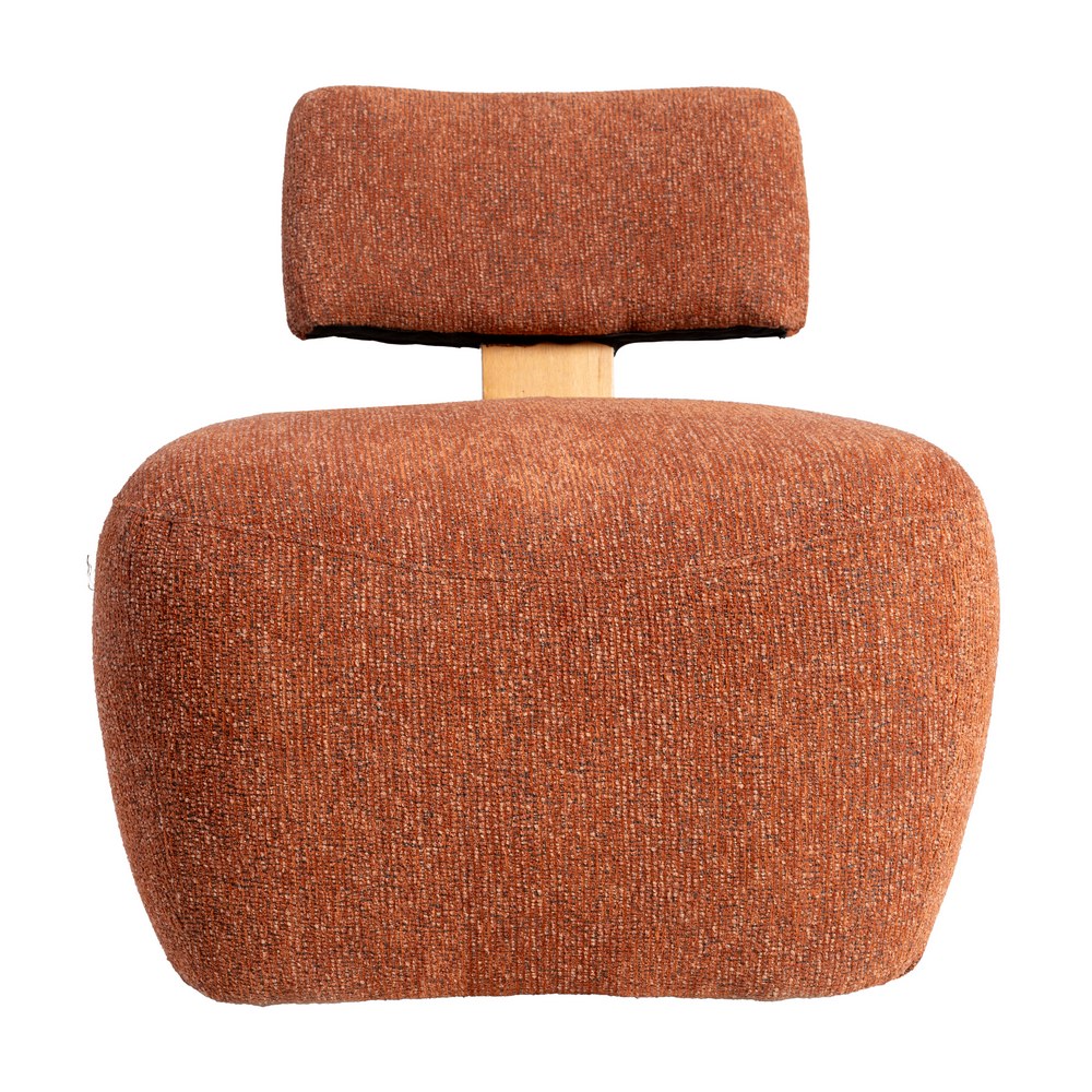 SILLÓN JASPEADO TEJA TEJIDO-MADERA SALÓN 60 X 72 X 64,50 CM - Imagen 4