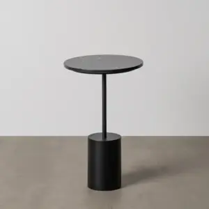 MESITA NEGRO METAL-MÁRMOL 35 X 35 X 52 CM