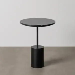 MESITA NEGRO METAL-MÁRMOL 40 X 40 X 56 CM
