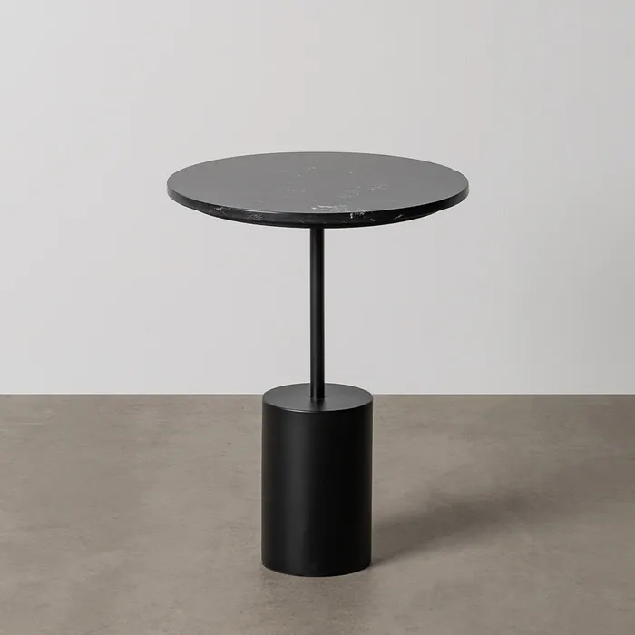 MESITA NEGRO METAL-MÁRMOL 40 X 40 X 56 CM