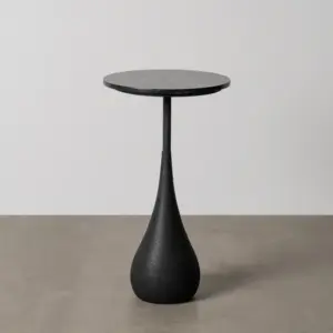 MESITA NEGRO METAL-MÁRMOL 35 X 35 X 62 CM