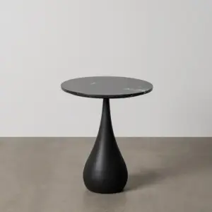 MESITA NEGRO METAL-MÁRMOL 40 X 40 X 47 CM