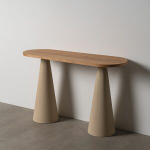 CONSOLA NATURAL-CREMA DM-METAL 120 X 40 X 76 CM