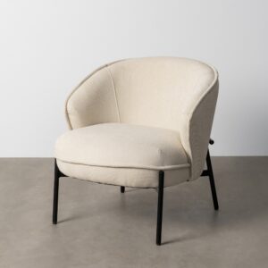 SILLÓN BEIGE TEJIDO-METAL 70 X 75 X 70 CM