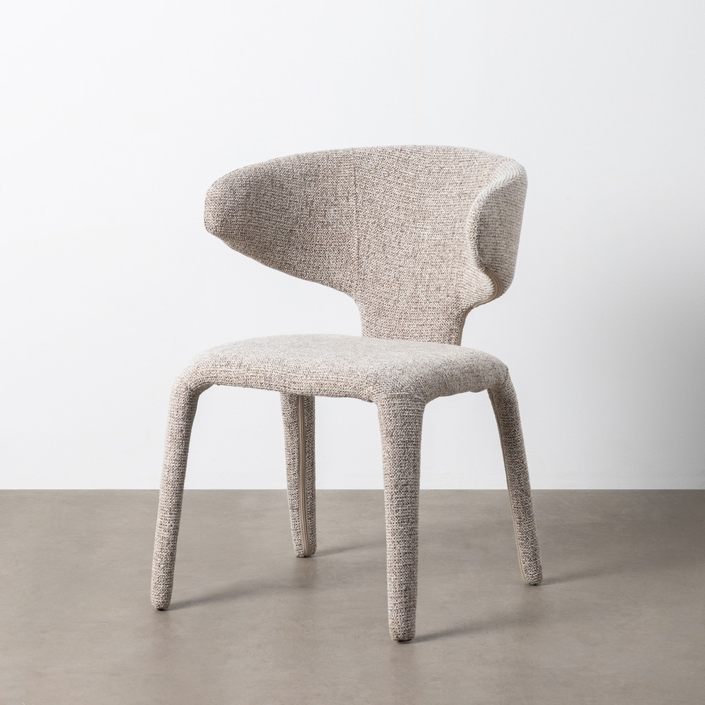 SILLA JASPEADO GRIS TEJIDO SALÓN 58 X 60 X 81 CM