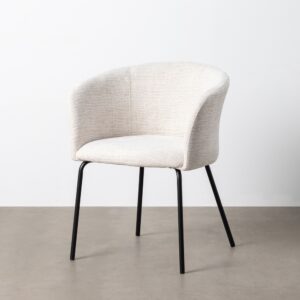 SILLA CREMA TEJIDO-METAL SALÓN 61 X 56 X 77