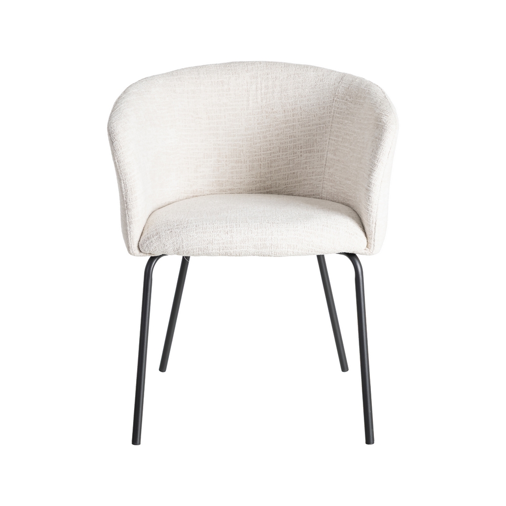 SILLA CREMA TEJIDO-METAL SALÓN 61 X 56 X 77,50 CM - Imagen 3