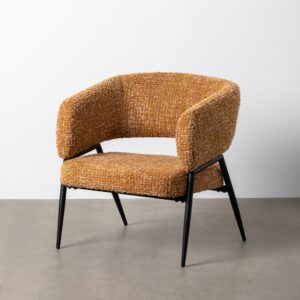 SILLÓN MOSTAZA TEJIDO-METAL SALÓN 71 X 70 X 75 CM