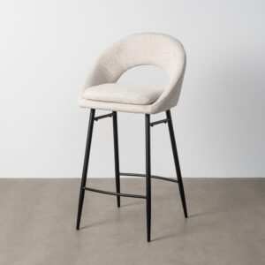 TABURETE CREMA TEJIDO-METAL CONTRACT 53 X 48 X 100 CM