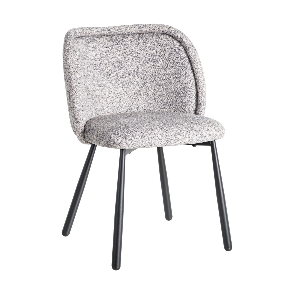 SILLA JASPEADO GRIS-BLANCO TEJIDO-METAL 56 X 56 X 78 CM