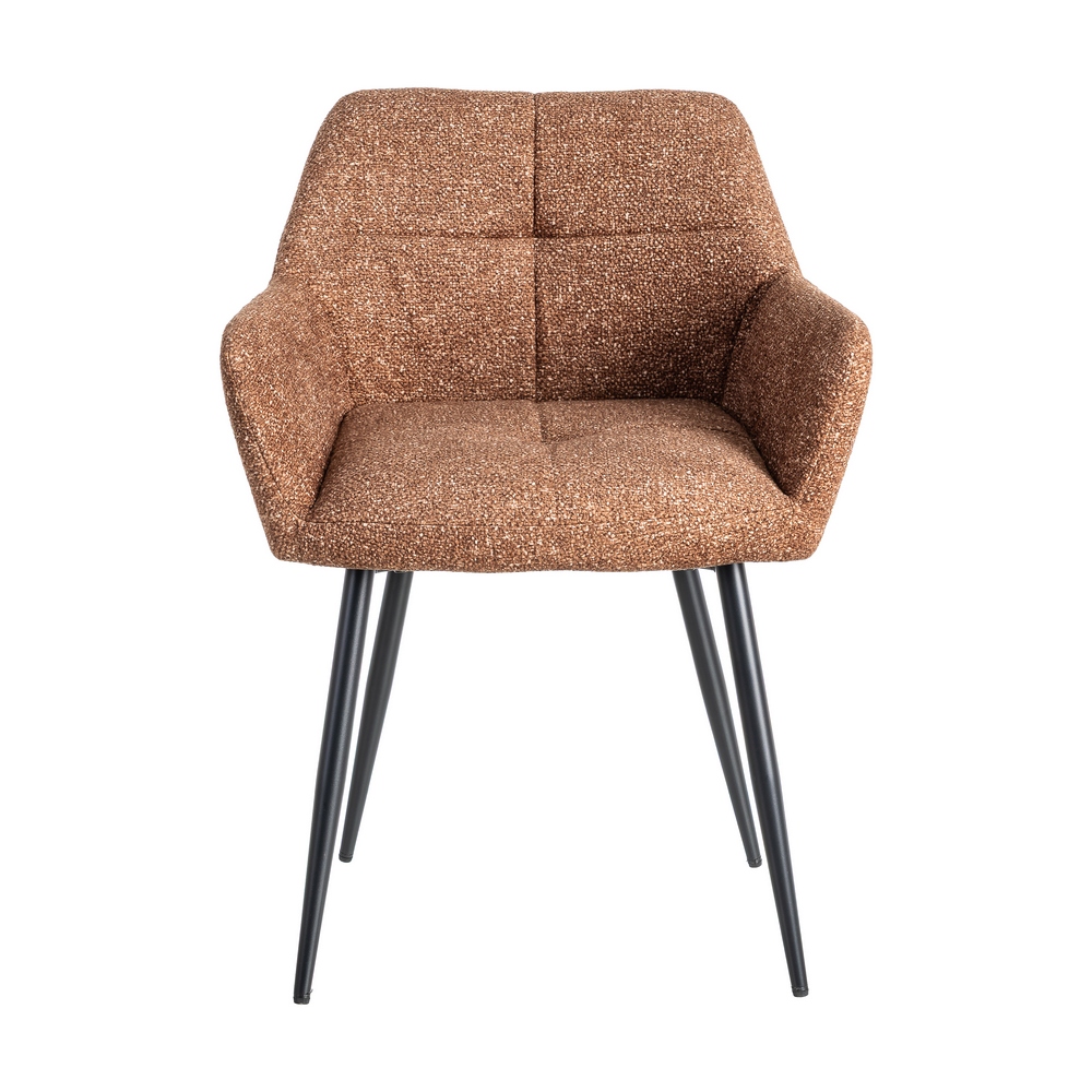 SILLA JASPEADO OCRE TEJIDO-METAL 59 X 54 X 81 CM - Imagen 2