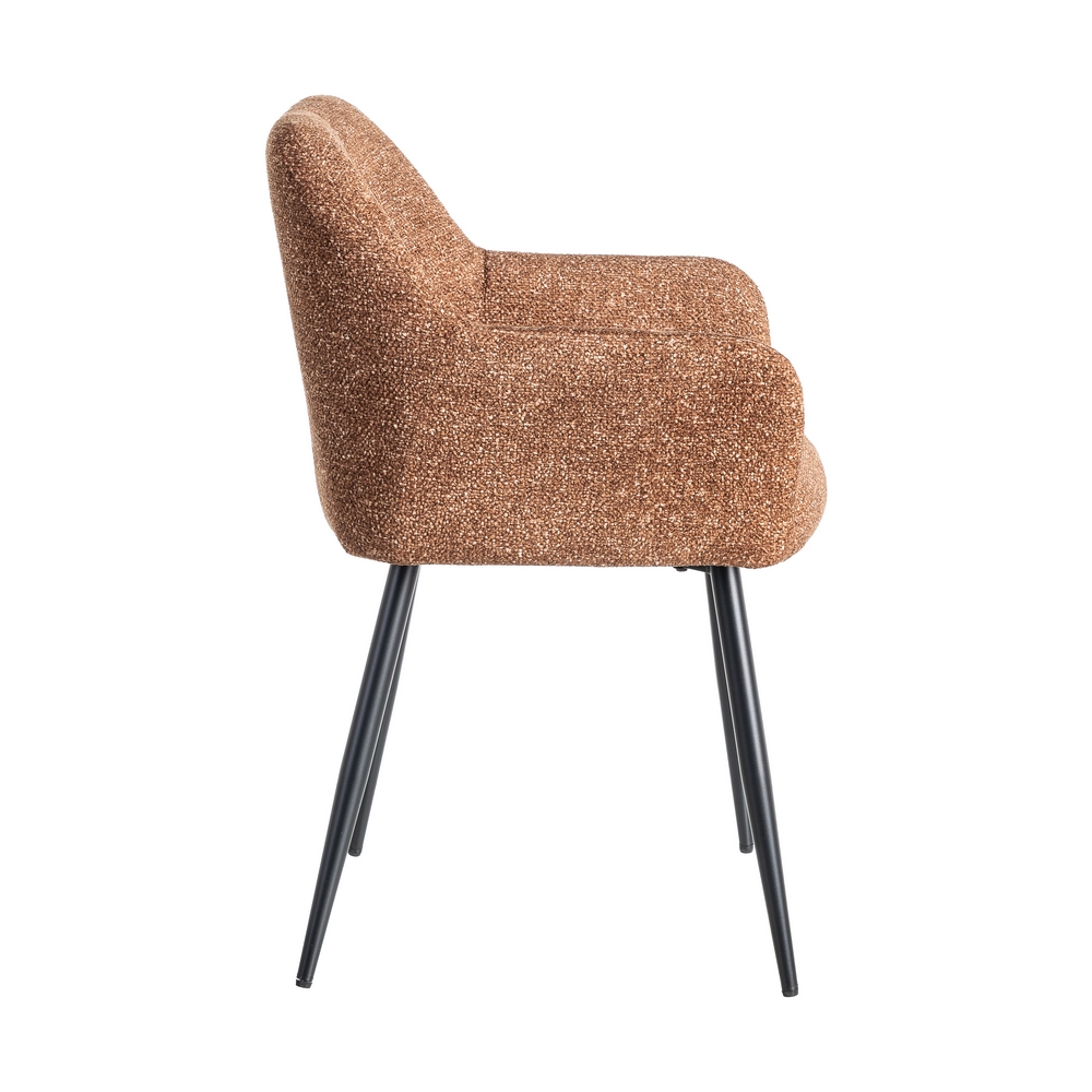 SILLA JASPEADO OCRE TEJIDO-METAL 59 X 54 X 81 CM - Imagen 3