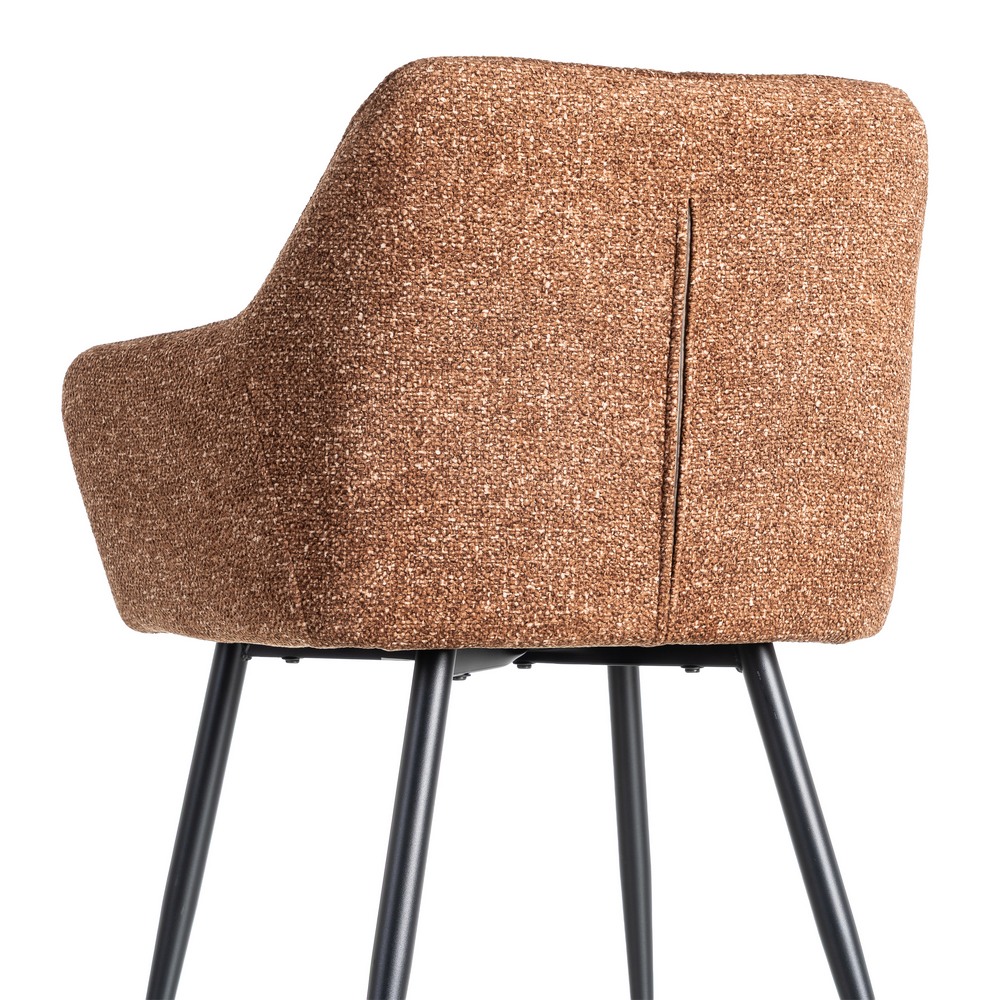 SILLA JASPEADO OCRE TEJIDO-METAL 59 X 54 X 81 CM - Imagen 5