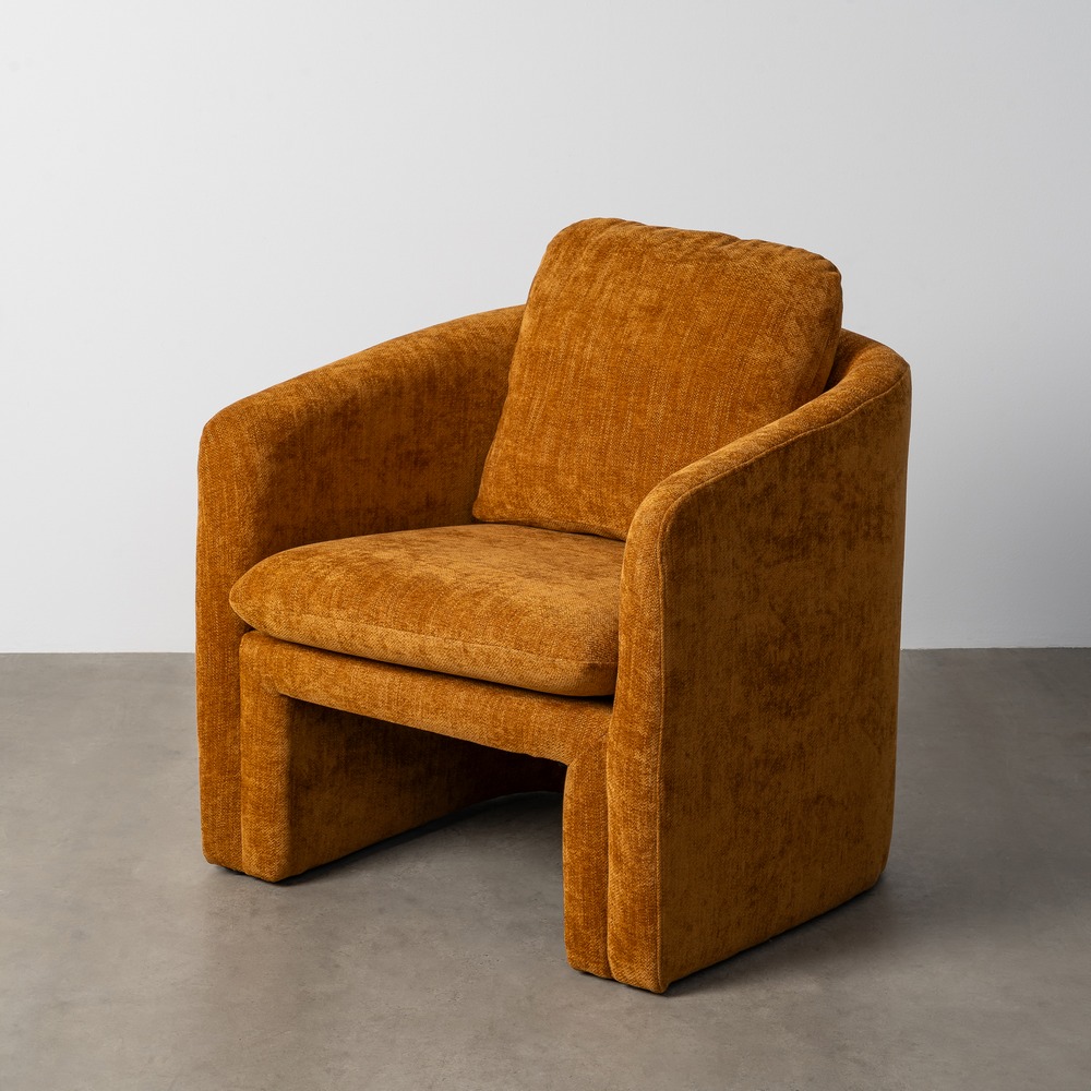 SILLÓN OCRE TEJIDO-MADERA 76 X 68 X 81 CM