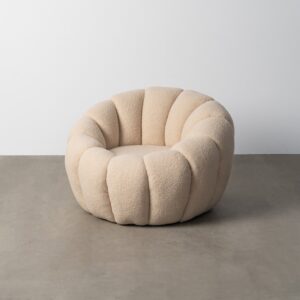 SILLÓN BEIGE TEJIDO-MADERA 92 X 89 X 61 CM