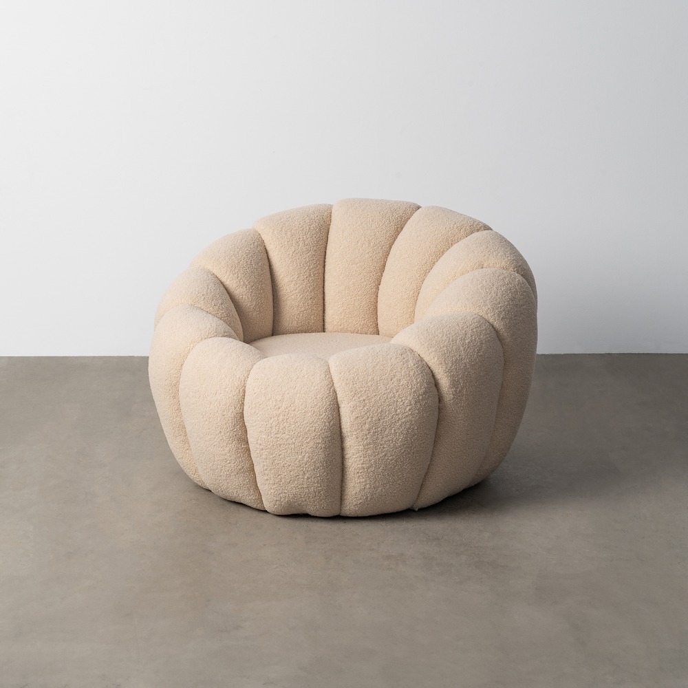 SILLÓN BEIGE TEJIDO-MADERA 92 X 89 X 61 CM