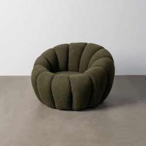 SILLÓN VERDE TEJIDO-MADERA 92 X 89 X 61 CM