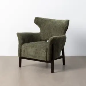 SILLÓN VERDE TEJIDO-MADERA SALÓN 73 X 72 X 77 CM