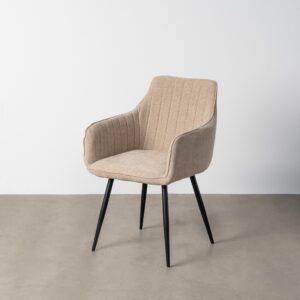 SILLA BEIGE TEJIDO-METAL SALÓN 55 X 58