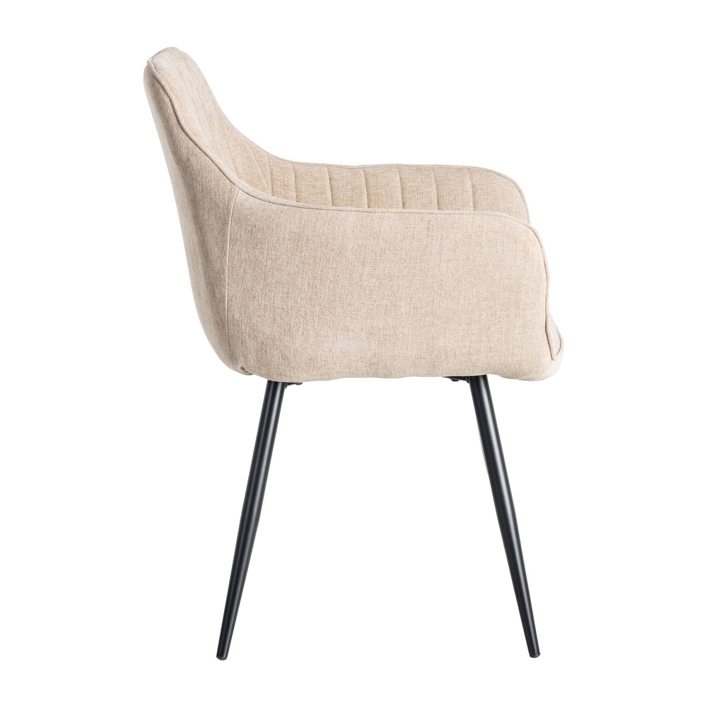 SILLA BEIGE TEJIDO-METAL SALÓN 55 X 58,50 X 84 CM - Imagen 3