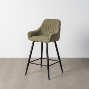 TABURETE VERDE TEJIDO-METAL SALÓN 47 X 47 X 93 CM
