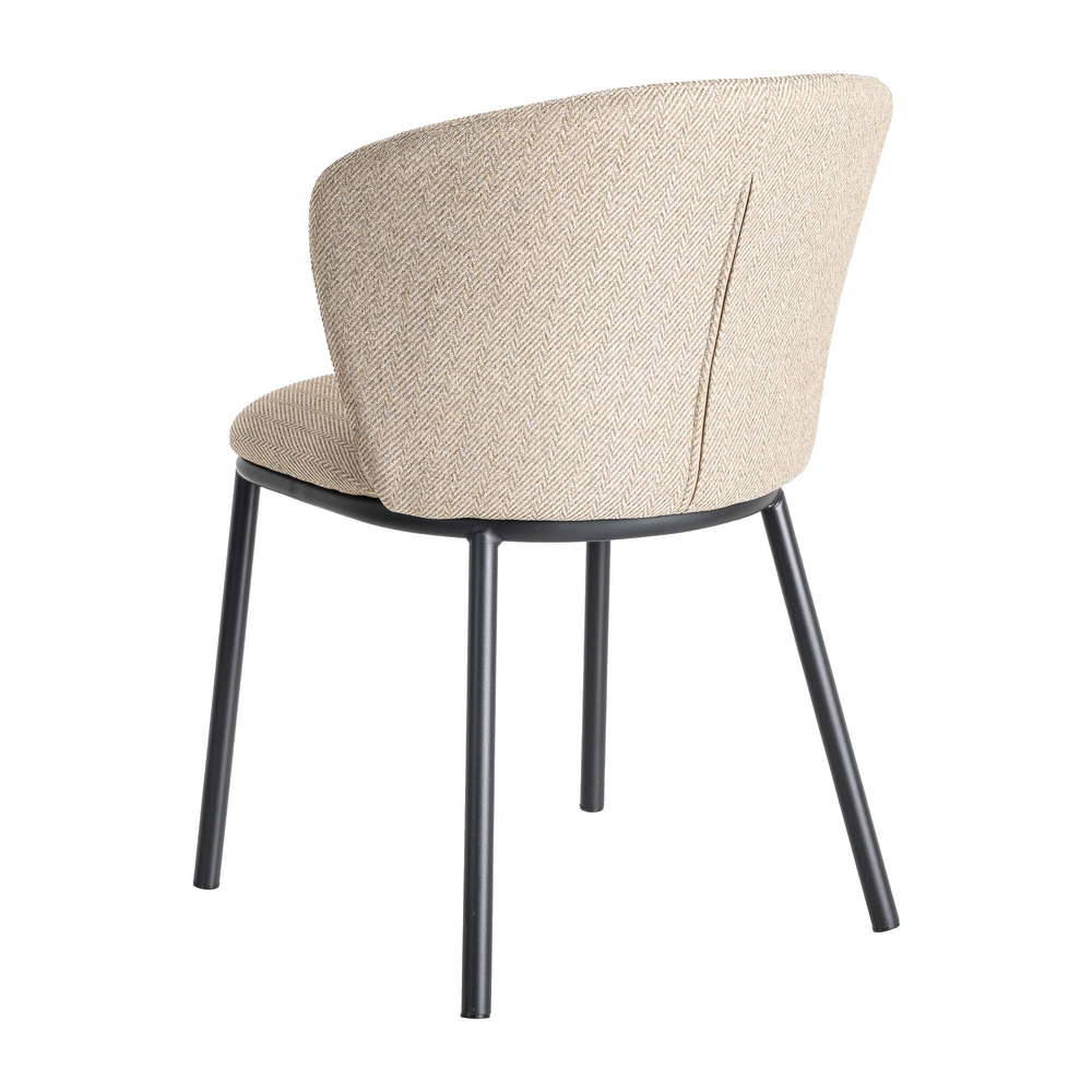 SILLA ESPIGA BEIGE TEJIDO-METAL SALÓN 55 X 55 X 78 CM - Imagen 4