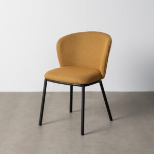 SILLA ESPIGA MOSTAZA TEJIDO-METAL SALÓN 55 X 55 X 78 CM