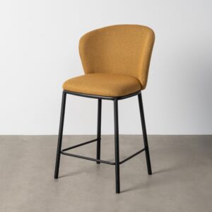 TABURETE ESPIGA MOSTAZA TEJIDO-METAL 55 X 55 X 96 CM