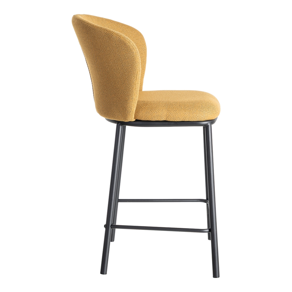 TABURETE ESPIGA MOSTAZA TEJIDO-METAL 55 X 55 X 96 CM - Imagen 3