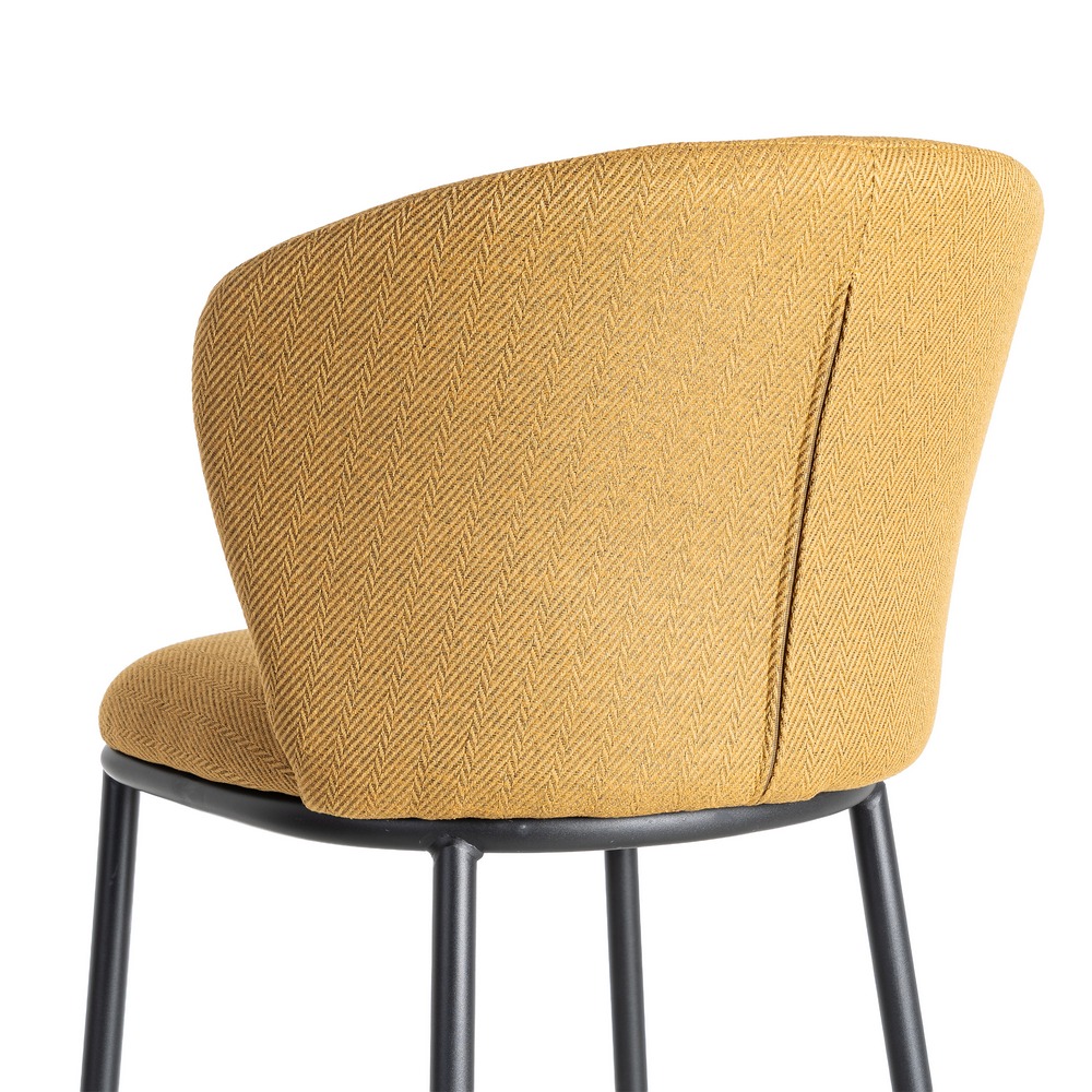 TABURETE ESPIGA MOSTAZA TEJIDO-METAL 55 X 55 X 96 CM - Imagen 5