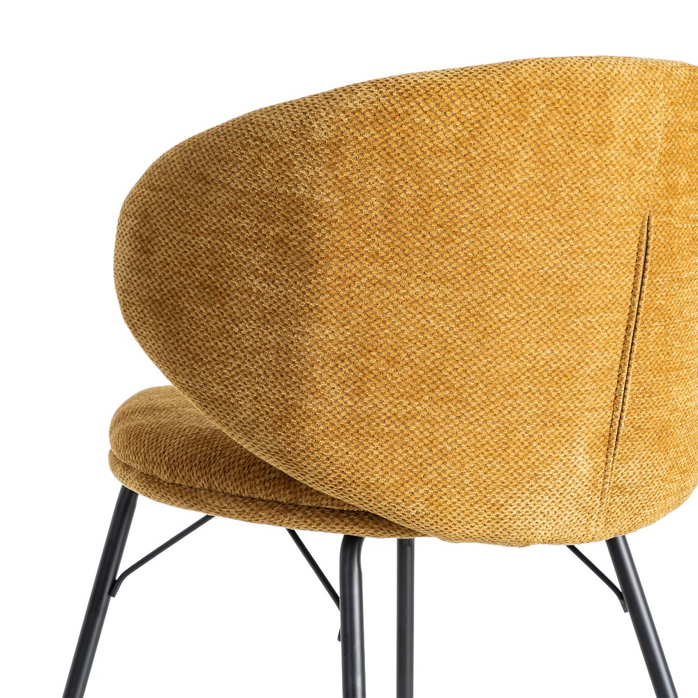 SILLA MOSTAZA TEJIDO-METAL SALÓN 57 X 53 X 75 CM - Imagen 5