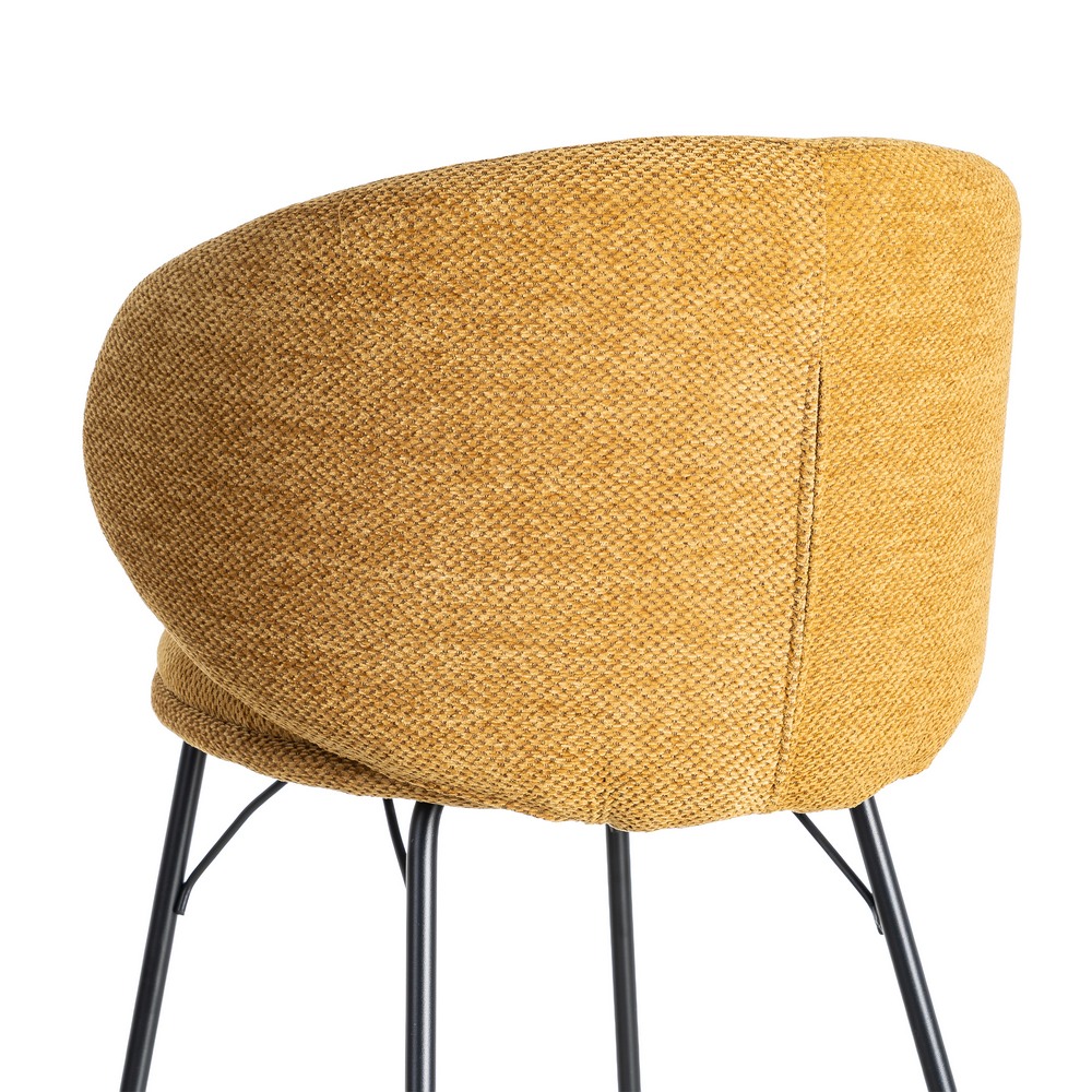 TABURETE MOSTAZA TEJIDO-METAL SALÓN 46,50 X 46,50 X 90 CM - Imagen 5