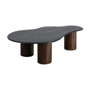MESA CENTRO NEGRO-MARRÓN MÁRMOL/MADERA 135 X 80 X 37 CM