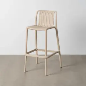 TABURETE BEIGE POLIPROPILENO EXTERIOR 52 X 55 X 100 CM