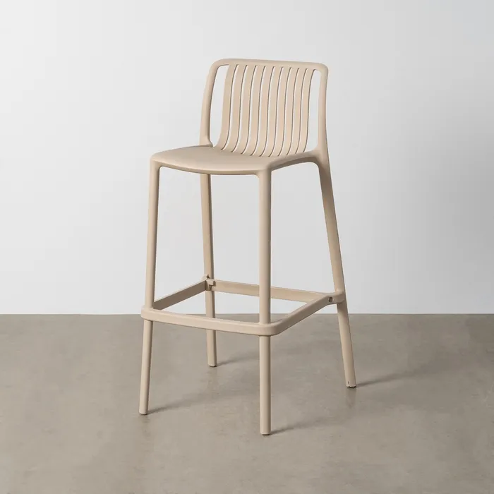 TABURETE BEIGE POLIPROPILENO EXTERIOR 52 X 55 X 100 CM